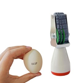 Homvik Egg Date Stamp for Fresh Eggs, Rubber Egg Stamper, Suitable for Chicken Duck Turkey Goose Eggs