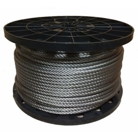 1/8" Stainless Steel Aircraft Cable Wire Rope 7x19 Type 304 (100 Feet)