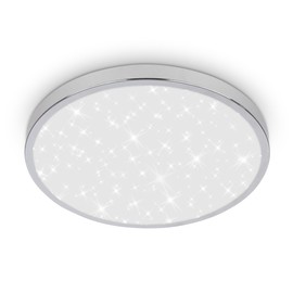 BRILONER - LED Bathroom Ceiling Light with Indirect Light, IP44 Splash Protection, Neutral White Light Colour, Ceiling Light, Bathroom Lamp, Kitchen Lamp, Wet Room Light, 24 x 6 cm, Chrome