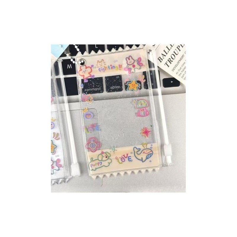 Cute Photocard Holder Postcard Lomo Cards Keychain Holder (Yellow)