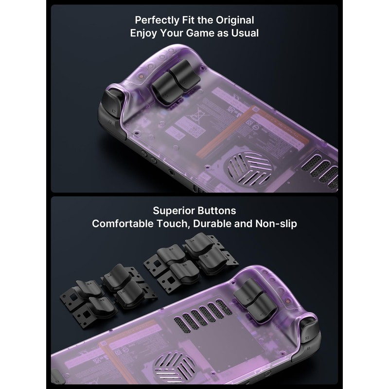 JSAUX Transparent Back Plate Compatible with Steam Deck OLED/LCD, DIY