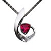 Geometric Ruby Necklace - Decorated with white sapphire - Trillion