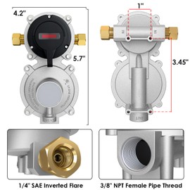 Upgrade RV Propane 2-Stage Auto Changeover LP Propane Gas Regulator with Valve Support Features Auto Switch Over from Empty to Full Propane Tank Dual Propane Tank Regulator for RV Vans Trailers Camper