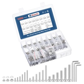 Kozelo 1080pcs Hex Socket Cap Screw Bolt Nut Assortment Kit [M2/M3/M4] 304 Stainless Steel 3D Printer with Hex Wrench