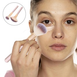 Healeved 1set Fan Makeup Brush for Blush and Highlighter Soft Bristle Facial Applicator for Powder Makeup Portable and Gentle Skin