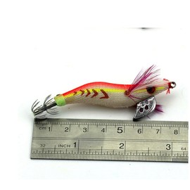 FOLANDO 8cm Fishing Lures Squid Octopus Shrimp Baits, Hard Sinking Lures Kit Fishing Lure Glow Squid Jigs Luminous Squid Jig Shrimp Lure Artificial Shrimp Kit 1#
