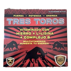 Tres Toros Hiero Vitamin B12 Supplement | 15mL Liquid with 10 Microbacterias | Multivitamin for Health & Fitness | No B12, Lactose-Free Formula