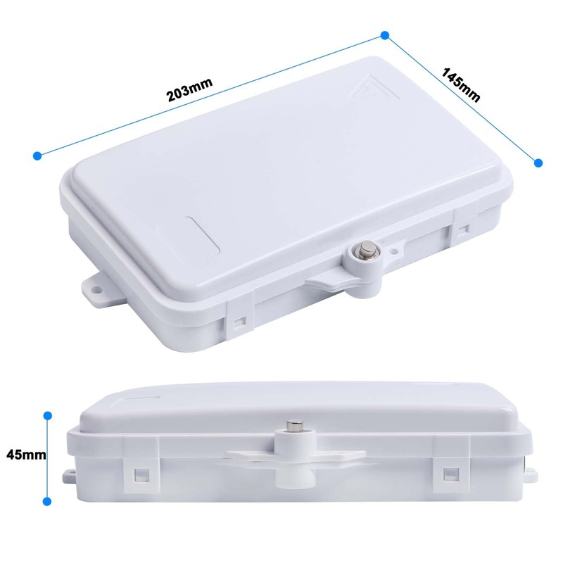 KETGUFF 6-Port Fiber Optic Distribution Box - Waterproof ABS Plastic,