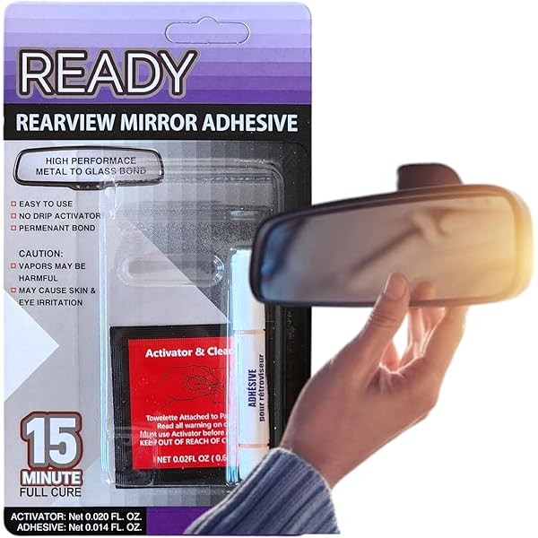 Ready Rearview Mirror Excellent Bond Adhesive, Fast Easy Installation, 15min
