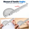 180° Angle Finder for Woodworking – 14cm Adjustable Protractor Ruler