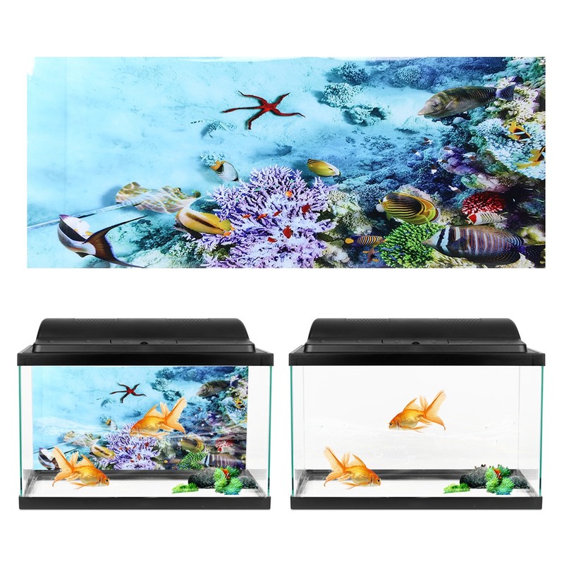 Background Poster Decorative Painting PVC Sticker Landscape Image for Aquarium