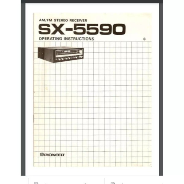 For Pioneer Pioneer SX-5590 Receiver Owners Manual 20 PAGES Comb