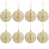 KI Store 8pcs Cream Paper Christmas Baubles with Magnetic Closing