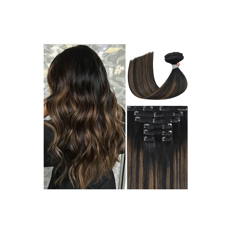Ukira Extensiones De Cabello Con Clip En Cabello Humano Real,