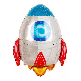 Feliz Fiesta Globo Cohete Decoracion Fiesta Cumpleaños Nave Espacial Nasa