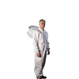 FOREST BEEKEEPING SUPPLY - Premium Cotton Beekeeping Suit with Round Veil | Suitable for Beginner and Commercial Beekeepers | Includes Metal Brass Zippers | Thumb Straps | Hive Tool Pockets - (XL)