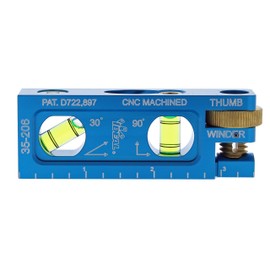 IDEAL Electrical 35-206 Nivel de electricista CNC nivel de aluminio mecanizado con 2 viales acrílicos, mandíbula magnética, enrollador de pulgar, azul