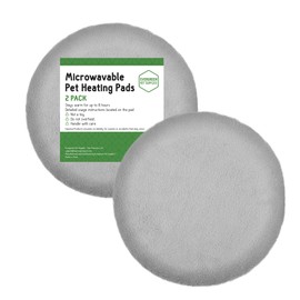 Evergreen Pet Supplies Microwavable Heating Disc for Pets - 2 Pack, X-Large, Round, Gray - Heat Discs with Washable Cover, Up to 8 Hours Warmth & No Electric Cord
