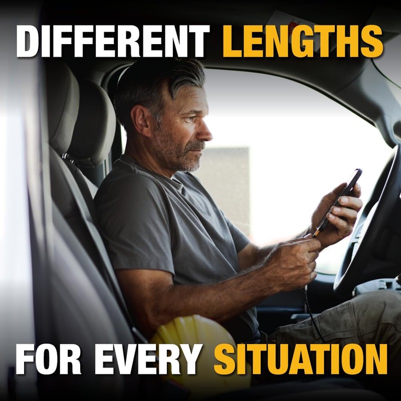 DEWALT Reinforced Braided Cable for Lightning, 10 feet, 3 feet,