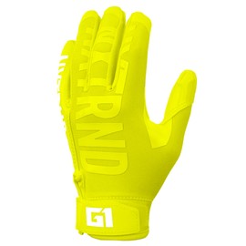 Nxtrnd G1 Youth Football Gloves, Kids Sticky Receiver Gloves (Neon Yellow, Youth Large)