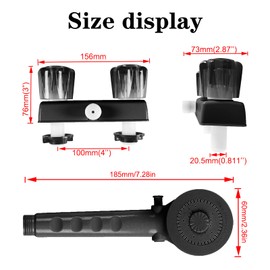 Carkio RV Shower Faucet & Shower Head & Hose High Pressure Water Saving RV Shower Kits Replacement for Travel RV, Camper, Van, Travel Trailer, Motorhome, Boat, Black