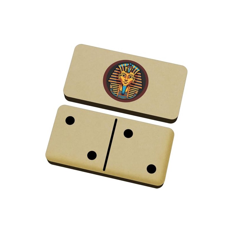 Azeeda 'Egyptian Pharaoh in Circle Frame' Domino Set & Box