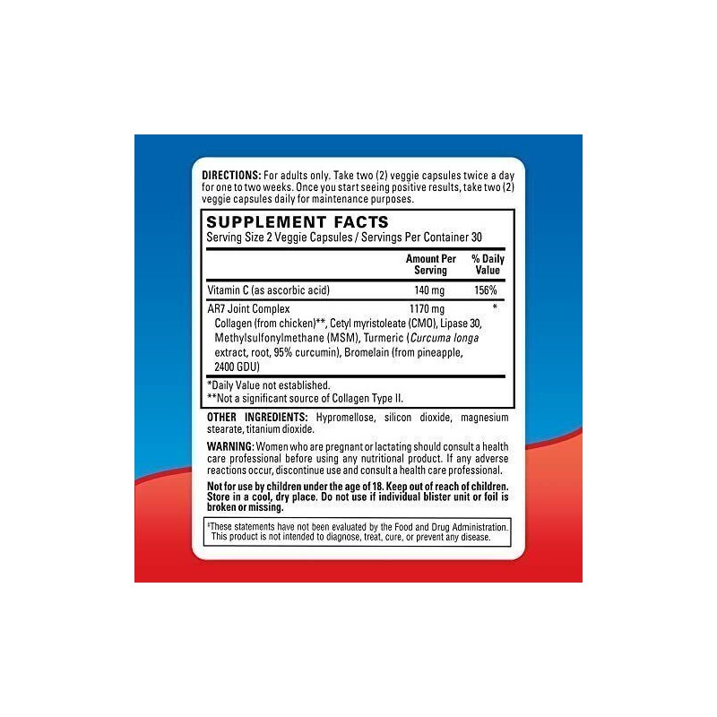 Nutrivita Arthro7 Natural Joint Support Supplement Joint in The Neck