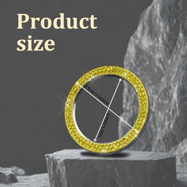 RGOAANC RGOAANC 2PCS Crystal Rhinestone Car Engine Start Stop Decoration Ring, Anti-Scratch Key Ignition & Knob Bling Ring, Car Accessories Sparkling Push Start Button Sticker for Car (Yellow, 2PCS)