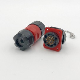 CNLINKO 12 Pin Power Industrial Circular Connector, Male Plug & Female Panel Mount Receptacles Socket Jack, Outdoor Waterproof IP67, AC DC