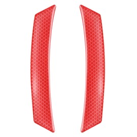 HARFINGTON 2pcs Car Reflective Trim Side Marker Stickers 6.6" x 1" Automotive Anti-Collision Reflector Guard Strips Car Wheel Eyebrow Bump Protector for Car SUV Pickup Truck, Red