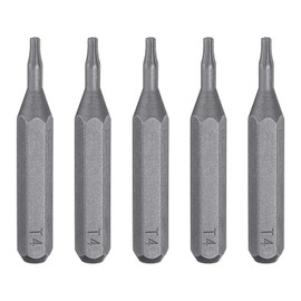 QUARKZMAN Pack of 5 T4 Screwdriver Torx Bit 5/32 Inch Hex Shank 28 mm / 1.1 Inch Length Magnetic Star 6 Point Head Hexagonal Bits S2 Steel Screwdriver Bit for Electric Screwdriver Tools