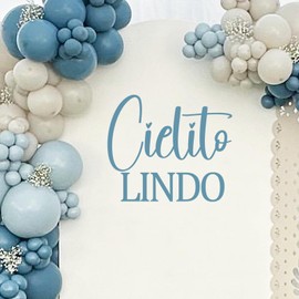 Tintisfafa Blue Cielito Lindo Vinyl Decal for Arch Backdrop, Cielito Lindo Party Decoration Baby Shower Stickers, Mexican Talavera Wedding/Birthday Party Vinyl Decal