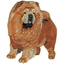 Iron On Embroidered Standing Full Body Chow Chow Dog Breed Applique Patch, 3.5" x 3"