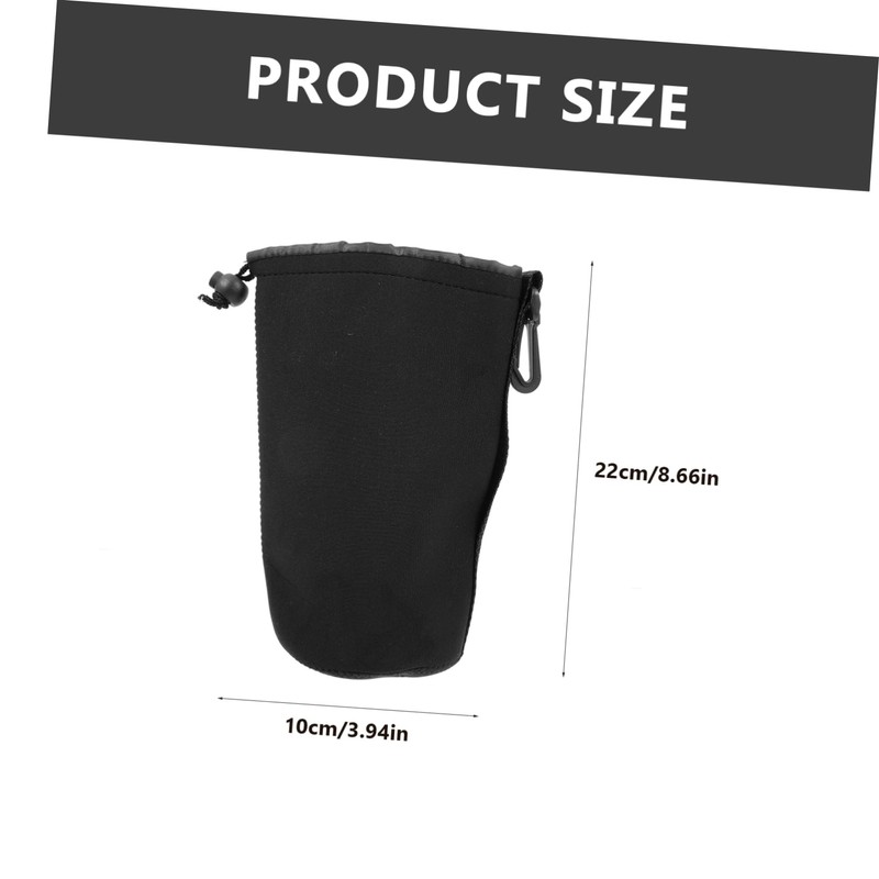 IWOWHERO 4pcs Camera Lens Storage Bag Neoprene Lens Cover Pouch