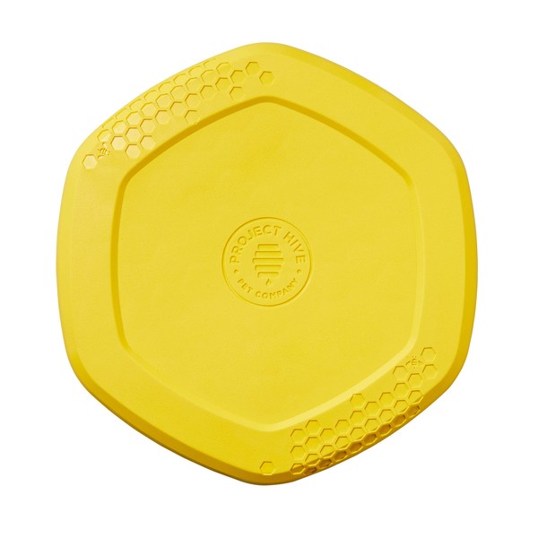 PROJECT HIVE ·PET COMPANY· - Hive Frisbee for Dogs - Dog disc - Great for Fetch - Includes a Lick mat on Back - Floats in Water, Smooth Glide - Made in The USA