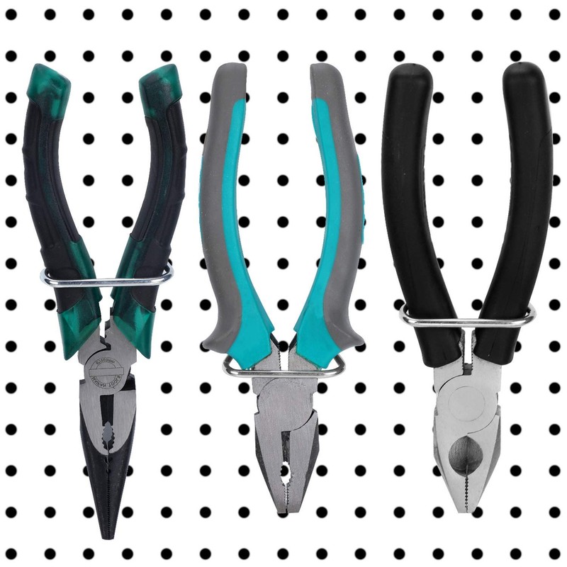 Pegboard Plier Holders, Stainless Steel Double Loop Pegboard Hooks Accessories