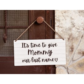 huester Ring Bearer Sign, Wedding Signs Wood Plaque Sign, Ring Bearer Gifts, Wedding Home Decor, Wedding Decorative Signage, It’s Time to Give Mommy Our Last Name Wedding Wall Hanging Decor, 12x6 inches