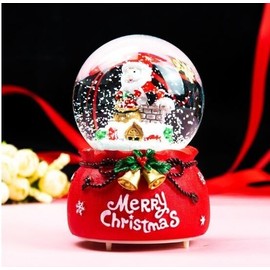 Imported Santa Crystal Ball Music Box - Christmas Eve Snowman Holiday Gift (LF1492) Free Size/Color 2 3ea