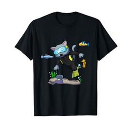Scuba Diving Snorkeling Cat Sea Shell Mussel Dive Equipment T-Shirt