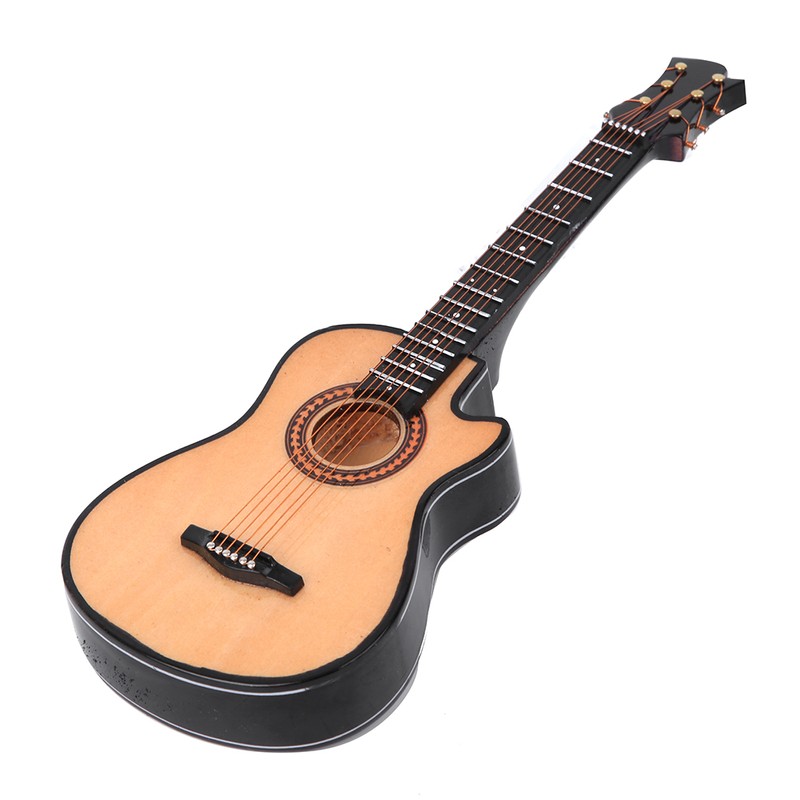 Miniature Acoustic Classical Guitar Model Mini Wooden Guitar Desktop Decoration