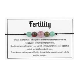 COLORFUL BLING Healing Crystal Bracelet for Women Energy Chakra bracelets Luck/Protection/Anxiety Bead Bracelet Jewelry Gifts for Women Men Teen -C fertility