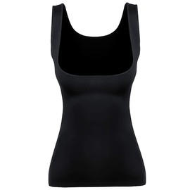 EUYZOU Women's Underbust Shapewear Tank Tops - Seamless Tummy Control Compression Camisole Tops Slimming Tank - Black XXL