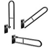 Black Folding Hinged Bathroom Safety Steel Grab Bar/Rail, Drop Down