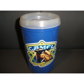 Alladin/Camel Vtg Joe Camel Aladdin Travel  Mug Cup Smooth Character 20 Oz Blue Made In USA