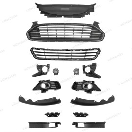 15PC For Fusion 2013-2016 Front Bumper Radiator Cover Grille Mesh Fog Lights Kit