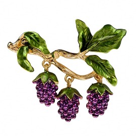 Luxury Enamel 3 Bunches Of Grapes Brooches for Women And Men Fashion Fruit Pins Enamel Vintage Jewelry Accessories