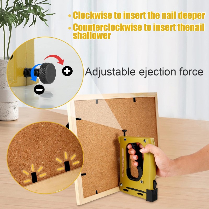 Tuntwcc Picture Frame Stapler with 2000 Refill Points, Point Drivers