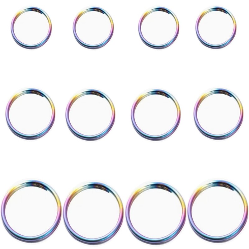 GEJ-Tech Titanium Small Double Ring Round Press Lightweight Key Ring,