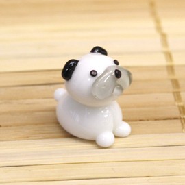 Four Cart CKK439 White Figurine Total Length: 0.7 inches (18 mm), Cute, Handmade, Glasswork