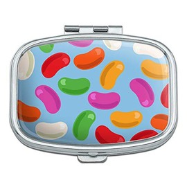 Jelly Bean Candy Pattern Rectangle Pill Case Trinket Gift Box